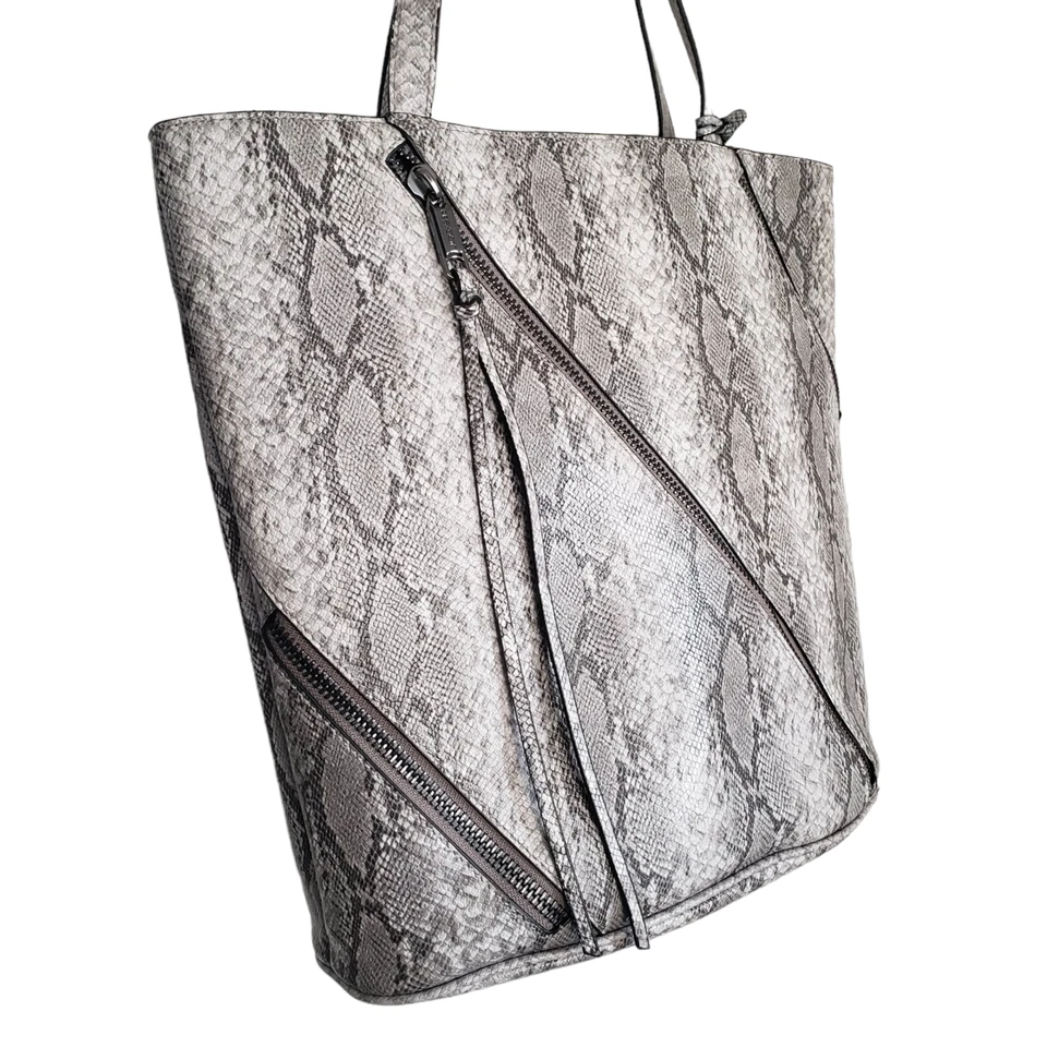 Joe's Gray Snakeskin Print Tote Bag Medium Size Perfect For Flight - Изображение 3 из 4