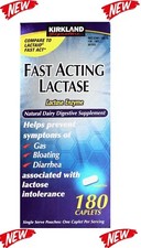 Kirkland Fast Acting Lactase Enzyme Natural Dairy Digestive 180/360 Caplets NEW.