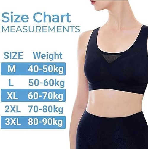 2Pcs Posture Corrector Lift Up Bra Women Back Support Full Coverage Vest Top - Picture 7 of 8