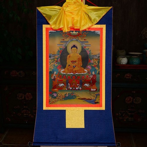 35cm-60cm Tibetan Buddhism Sakyamuni Buddha Statue Thangka Print Scroll - Picture 7 of 12