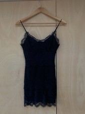 Topshop Petite Size 8 Black Lace Mini Dress Floral