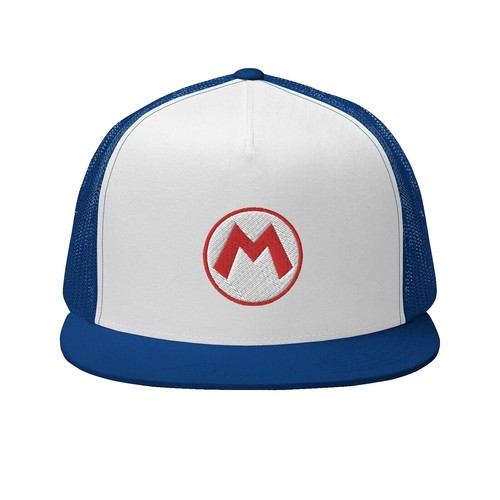 Casquette Trucker Vintage Chevron Années 80/90 - Bleu Et Blanc, Taille Ajustable, Patch KLMR Pipe Line