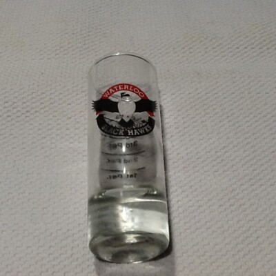 Waterloo Black Hawks Iowa Ice Hockey Shot Glass