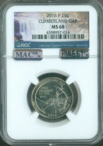 2016-P Cumberland Gap Quarter NGC MS68 MAC Quality 