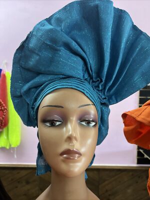 Auto Gele Aso Ebi We Have 3 Blue Colors
