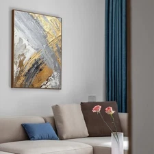 Gold Gray Oil Painting Abstract Handmade Canvas Decorative Mural Unframe Acrylic