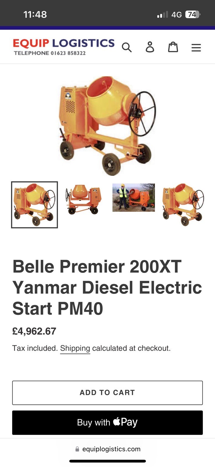 Belle cement Mixer Yanmar Diesel Electric Start Site Mixer 200xt PM40