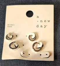 A New Day Hoop Earrings - silver 2 pair
