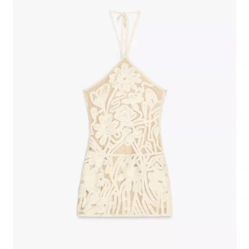 ZARA EMBROIDERED HALTER DRESS