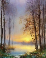 Stunning Contemporary Sunset Landscape Art Print | Signed Art Collectible