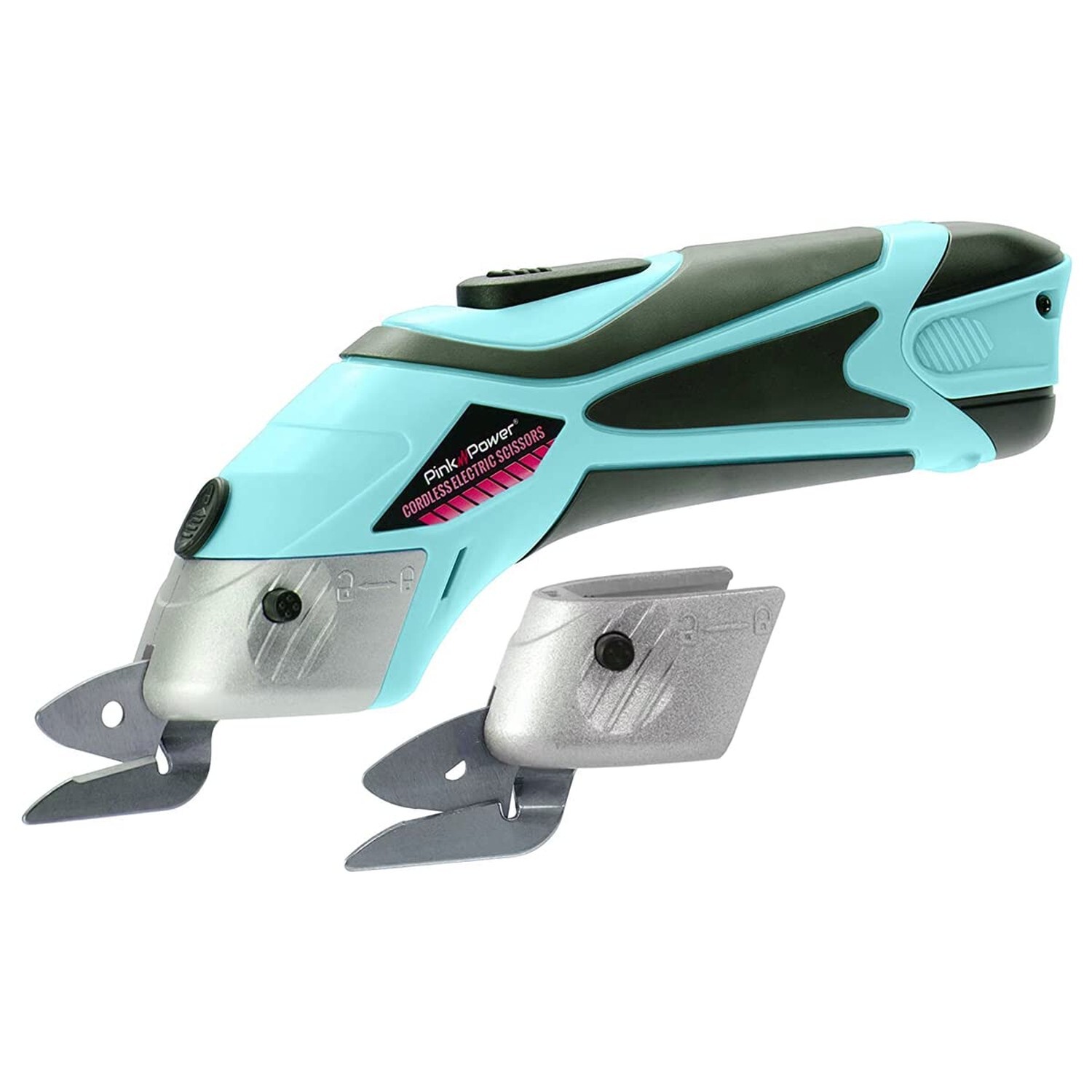 Cortador de caja de tijeras de tela eléctrico Pink Power para manualidades, costura, cartón,...