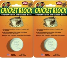 2 Pack Zoo Med Cricket Blocks Reptile Gutload and Calcium 5-Ounce Supplement Lot
