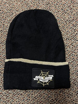 PUMA x CHARLOTTE OLYMPIA KNIT BEANIE CAP HAT Black Metallic Gold Web O/S