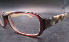 WOMEN'S BURBERRY EYEGLASSES FRAMES PLAID MERLOT/NUDE B2082 ITALY