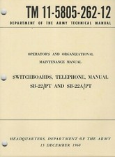 Historical Book For Switchboards Telephone Sb-22pt Sb-22apt Oper Maint
