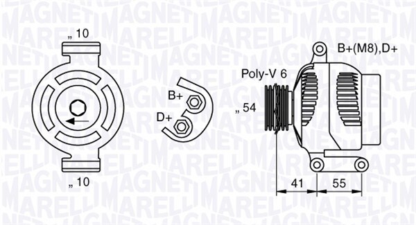 MAGNETI MARELLI 063377028010 Alternator for ALFA ROMEO,FIAT,LANCIA