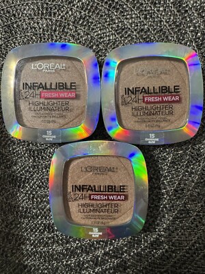 3 Loreal Infallible 24H Fresh Wear Highlighter Illuminateur 15 Champagne Glow