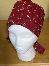 Scrub, Chemo, Nurses, Dental, Chefs Caps w/buttons, Christmas Candy Canes, Holly