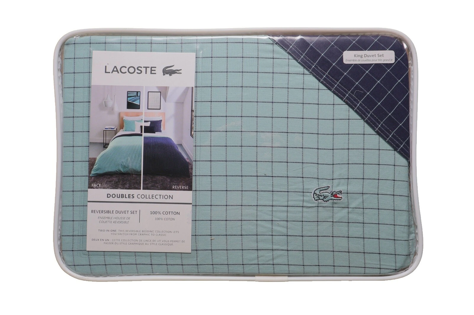 Relleno Lacoste King 100% Algodón Fundas de edredón y Juegos de Cama