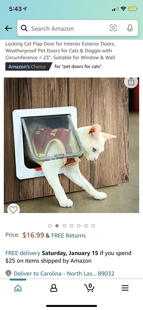 TC-Home 4-Way Cat Locking Flap Door White 709445511606|