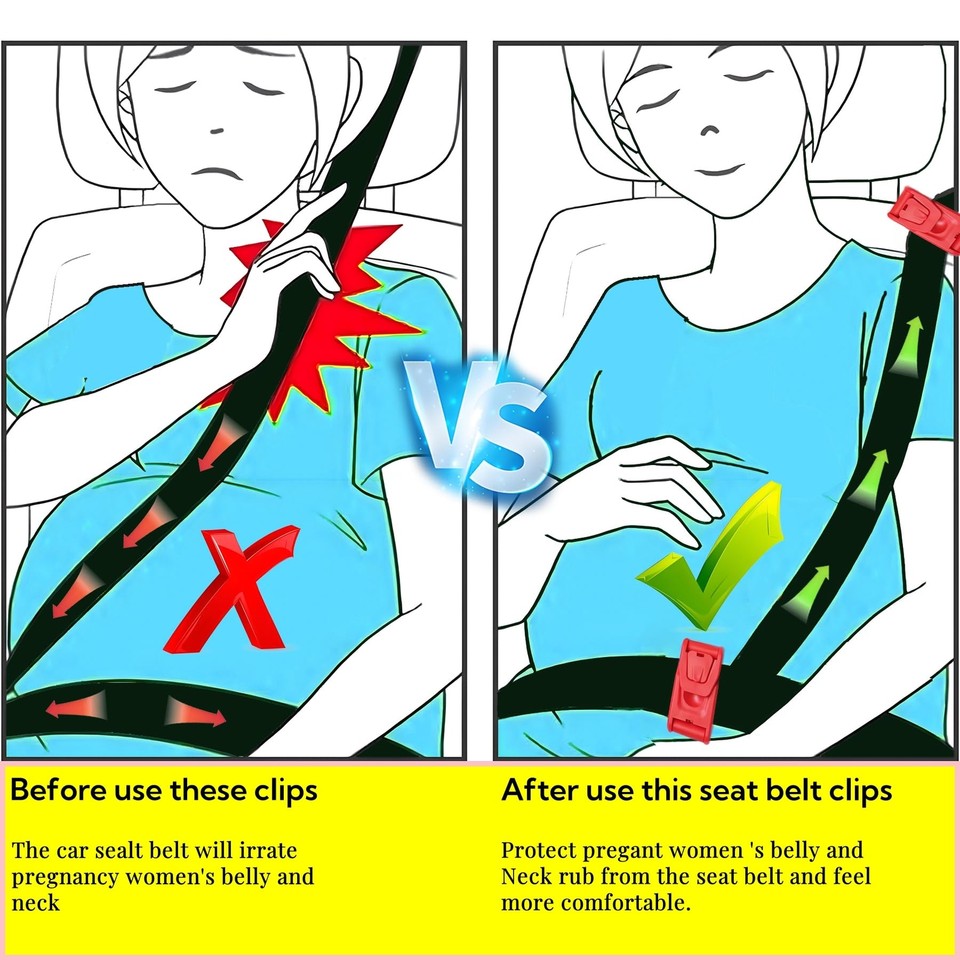 JAPARA Car Seat Belt Adjuster ClipsSeatbelt Adjuster Protect Face