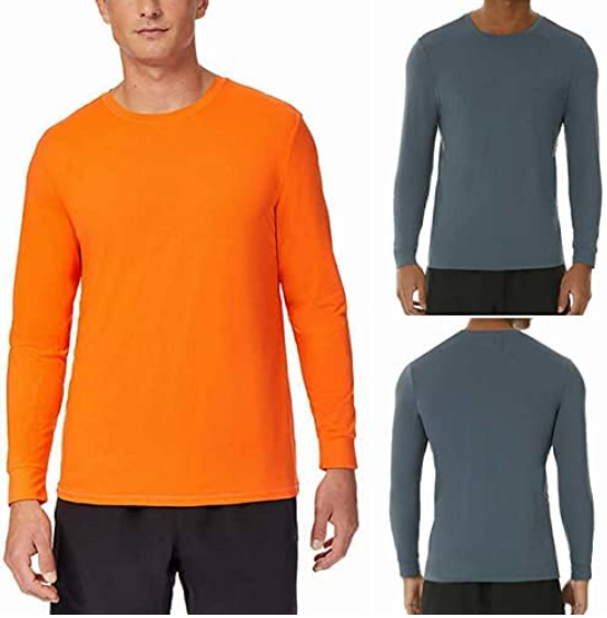 32 Degrees Cool Men's Pack Air Mesh Long Sleeve Shirts Flame/Grey, XXL