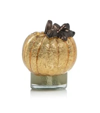 YANKEE CANDLE Gold Crackle Pumpkin SCENTPLUG Fragrance Diffuser Nightlight Fall 