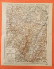 Elsass-Lothringen und Bayrische Rheinpfalz Kolmar  historische Landkarte 1895