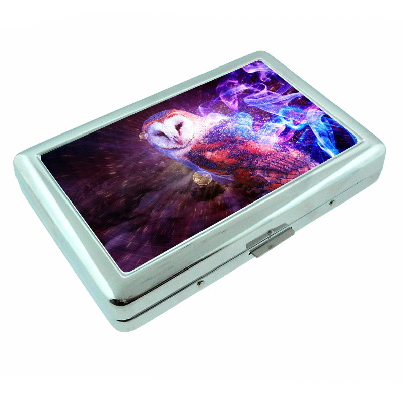 Space Owl Em1 Silver Metal Cigarette Case RFID Protection Wallet