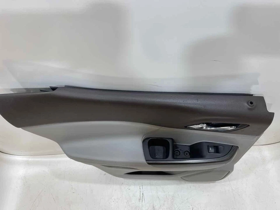 Fits 2017 2018 GMC ACADIA Rear LH Driver Door Trim Panel Cocoa/Gray Leather OEM - Image 2 of 4