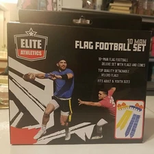 Elite Athletics Flag Football 10 Person Set W/Cones Adult/Youth *New In Box*