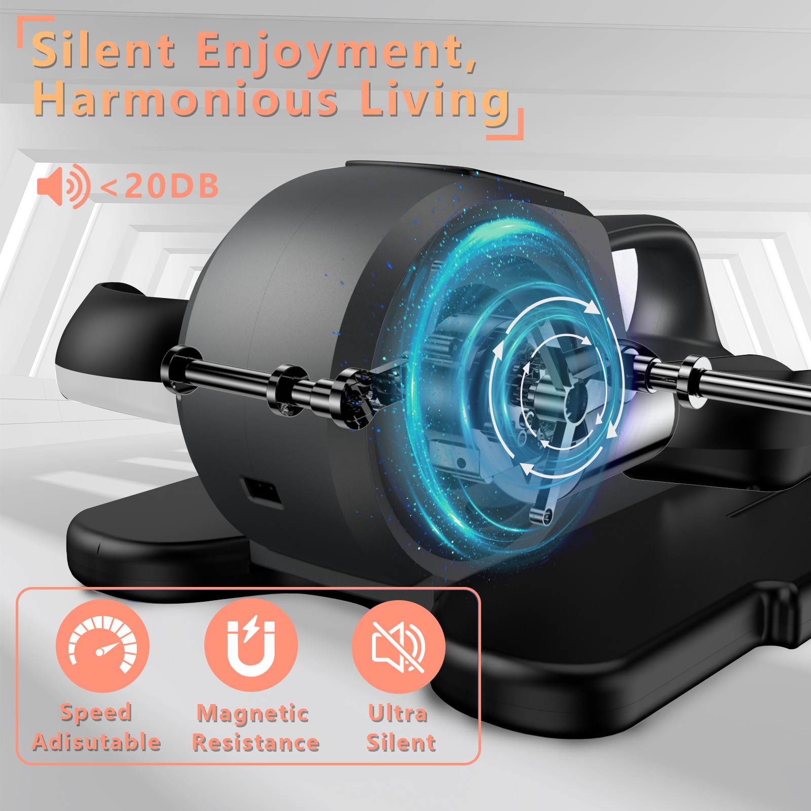 Under Desk Elliptical 2025 Upgraded Ellipse Leg Exerciser Seated Remote Control