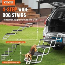 Dog Stair for Cars 4step Folding Dog Steps Aluminum Loads up to 250 lbs
