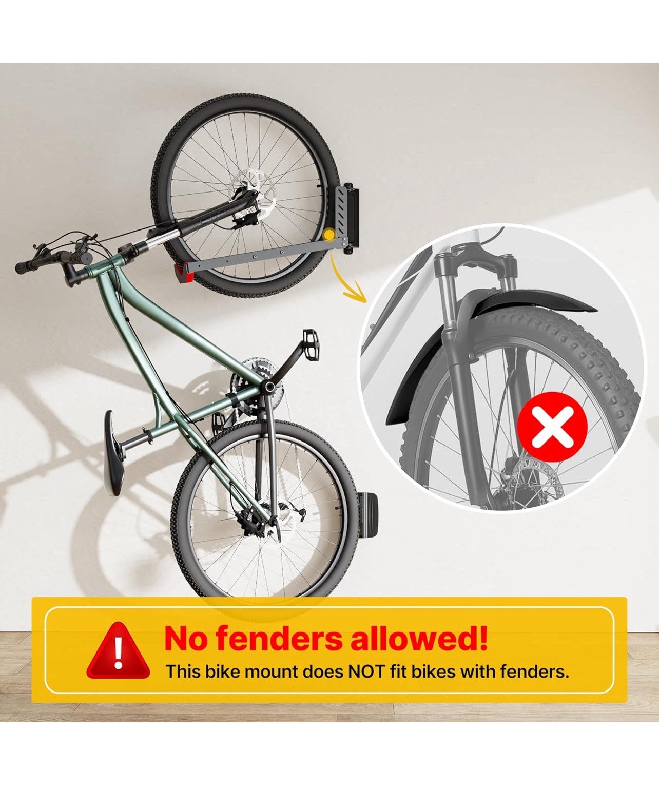 2 PACK monTEK Swivel Bike Wall Mount No Heavy Lifting Required Bike Wall Mount