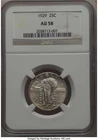 1929 STANDING LIBERTY QUARTER DOLLAR NGC AU-58