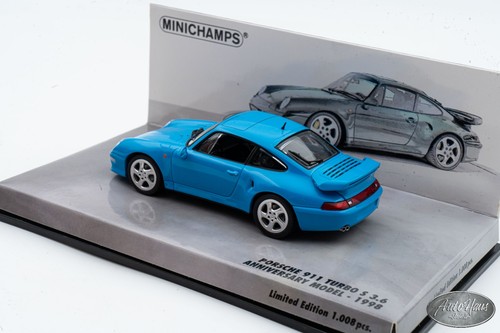 1/43 MINICHAMPS 1998 Porsche 911 (993) Turbo S 3.6 Blue 🤝ALSO OPEN FOR TRADE🤝 - Picture 3 of 3