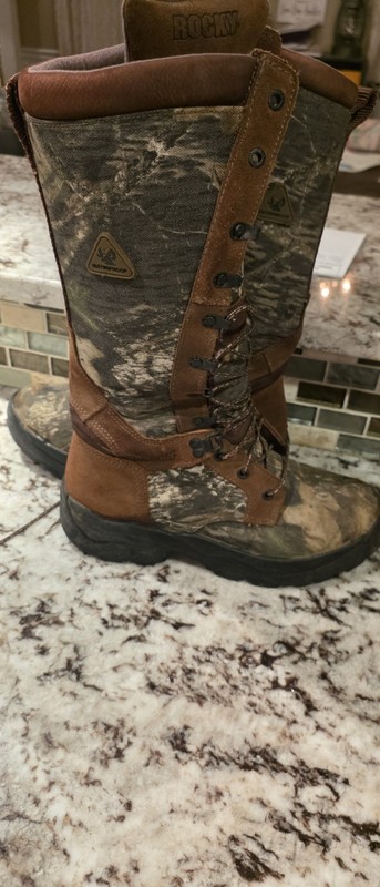 ROCKY Waterproof Camo Hunting Boots Brown/Green Unisex US 8 Medium