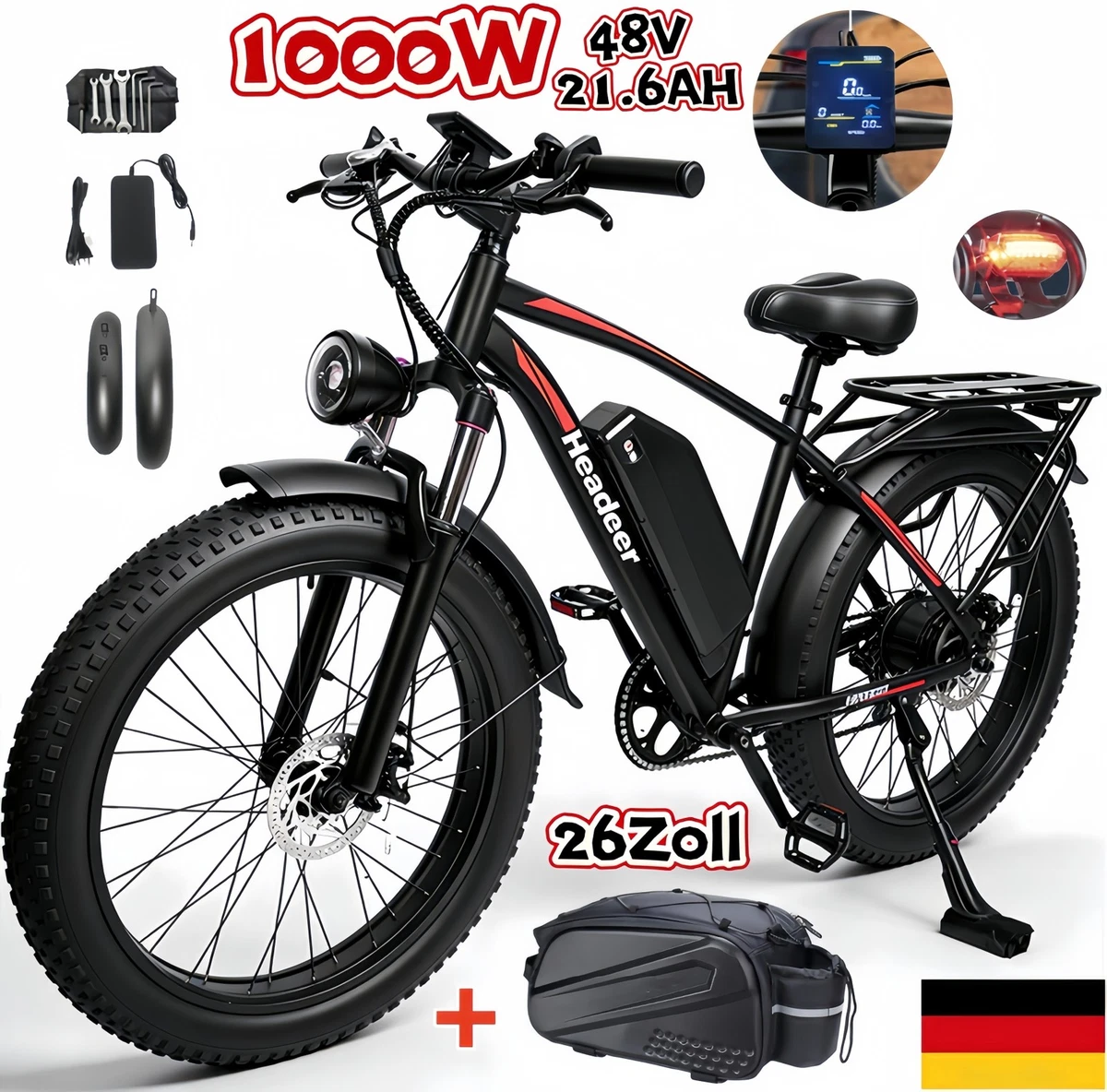 Vélo électrique VTT 29 Pouces 48V 18.6AH 21 Vitesses - CHEEVALRY C29 Gris