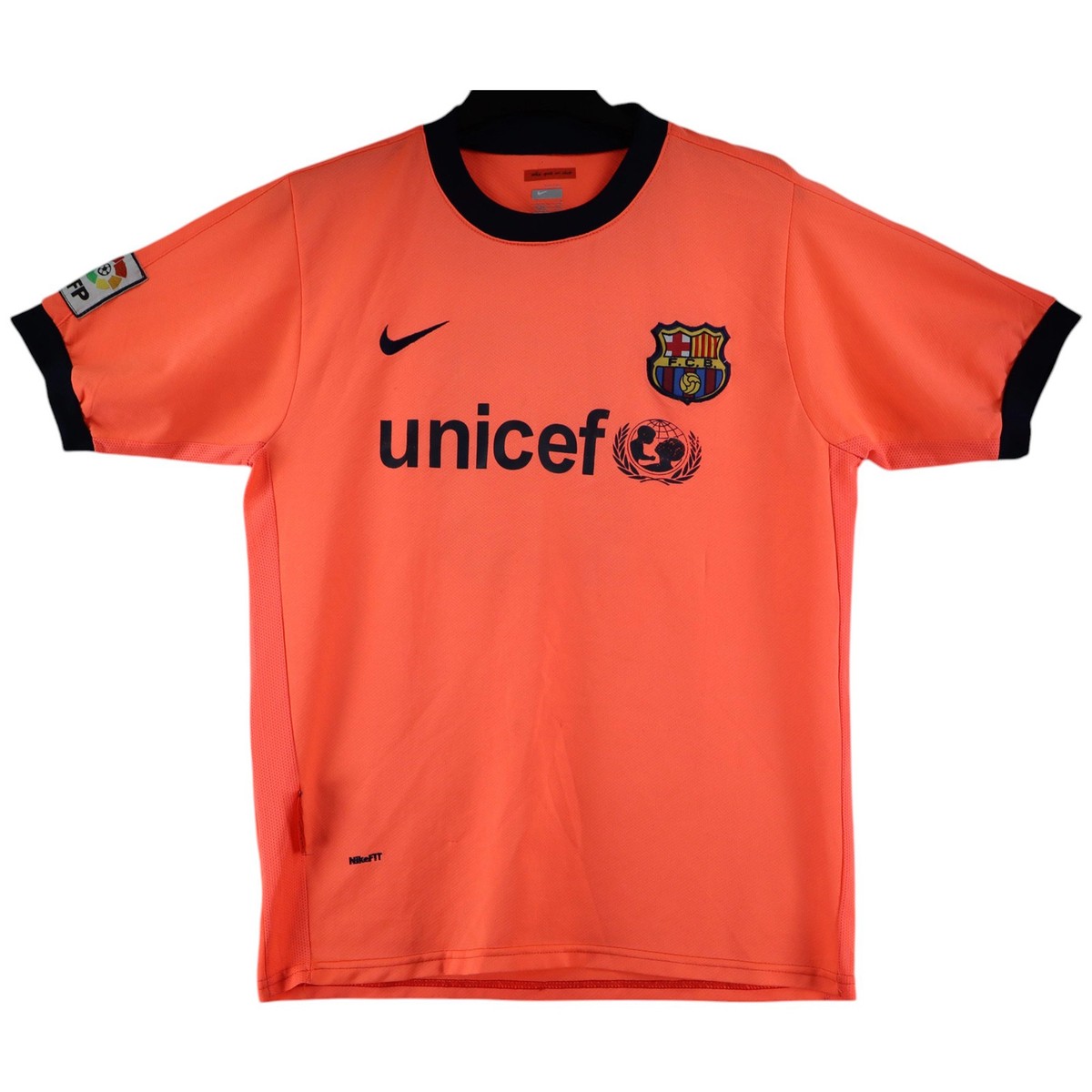 Barcelona Messi 2009/10 Nike Mens Away Shirt Swoosh Orange Solid