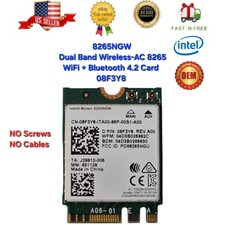 OEM Intel Wireless Dual Band AC 8265NGW WIFI  Bluetooth 8F3Y8
