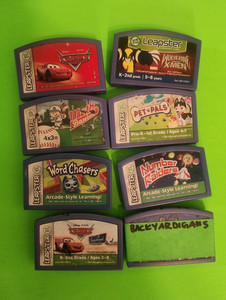 LeapFrog Leapster Educational Learning Game Cartridges Lot of 9, Cars