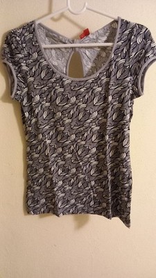 Esprit Damenshirt, Größe M, grau-weiß