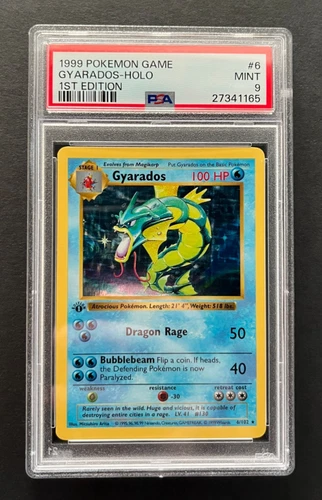 PSA 9 Gyarados 1st Edition Shadowless Base Set 1999 Pokemon Card 6/102 Vintage