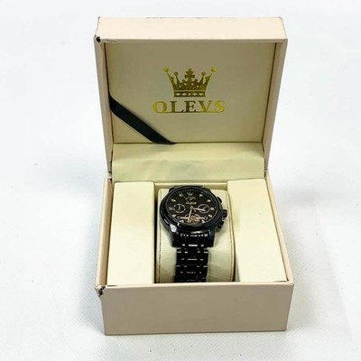 OLEVS Herrenuhren Automatik Mechanische Schwarz Armbanduhr mit Skelettiertem