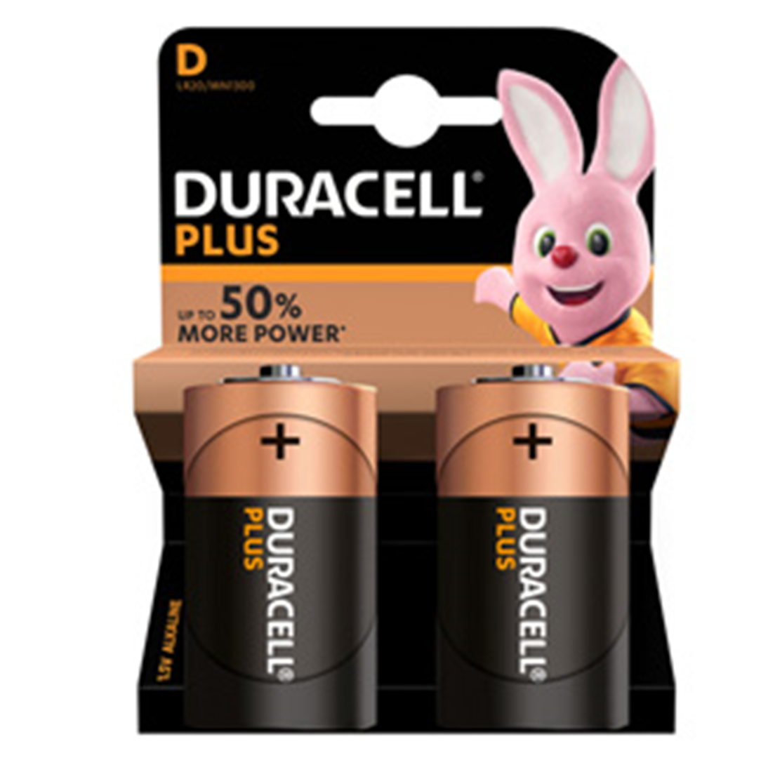 Duracell Plus D Batterie Torcia Alcaline 1.5V LR20 MN1300 2 Pile - - - Immagine 5