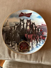 Budweiser 2008 Holiday Plate Anheuser-Busch 75th Anniversary Collectible