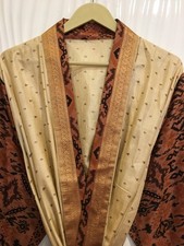 Pure Silk Beige kimono Long Robe Gown Woman Silk Robe Kimono KMO5577