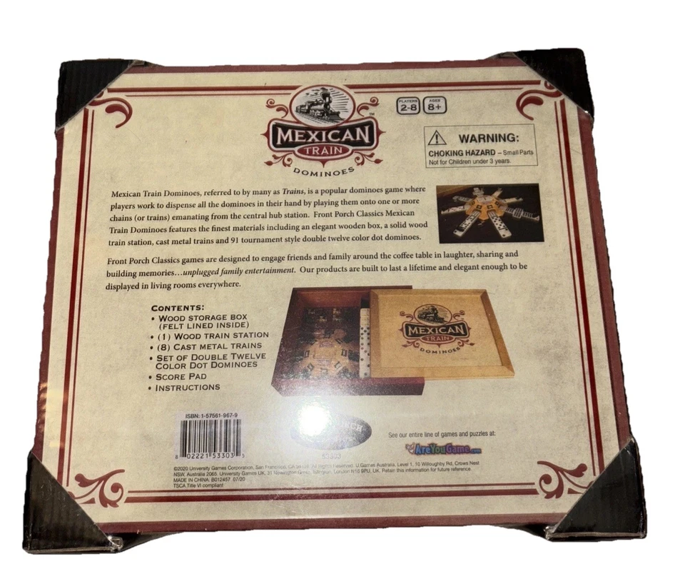 Mexican Train Dominoes – Front Porch Classics – Wood Storage Box Factory Sealed - Image 3 of 4