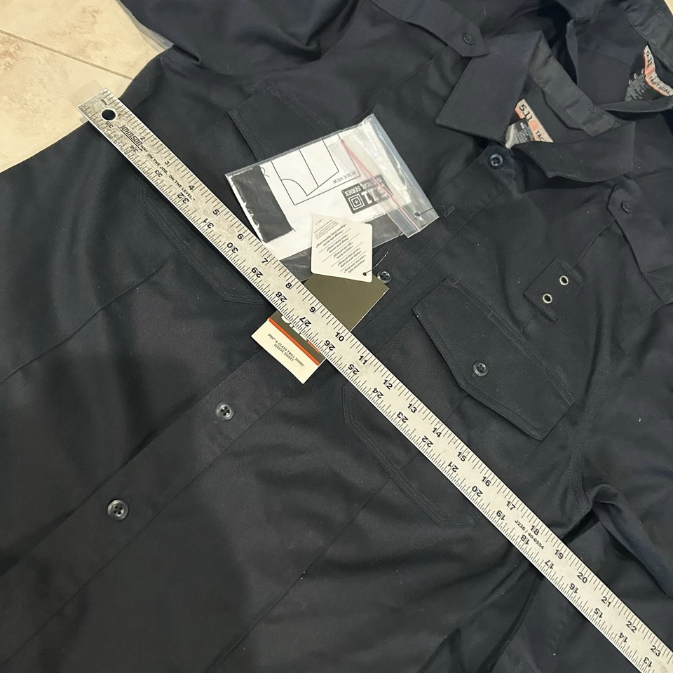 Lote de 3 camisas tácticas de sarga para mujer 5,11 PDU clase A manga corta pequeñas negras Foto 4 de 4