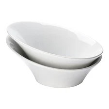 Ceramic Salad Bowls - Porcelain Serving Bowls - Angled Bowls Ceramic for Sala